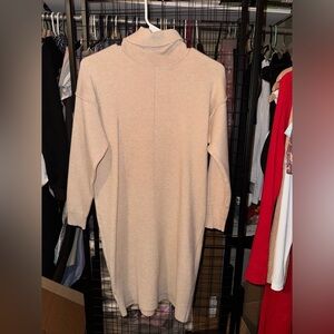 Cato Sandstone/Taupe Turtleneck Sweater Dress